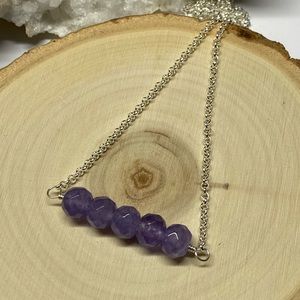 Lavender Agate Bar Necklace